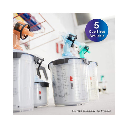 3M PPS Series 2.0 spray cup system available in multiple cup sizes for professional paint spraying