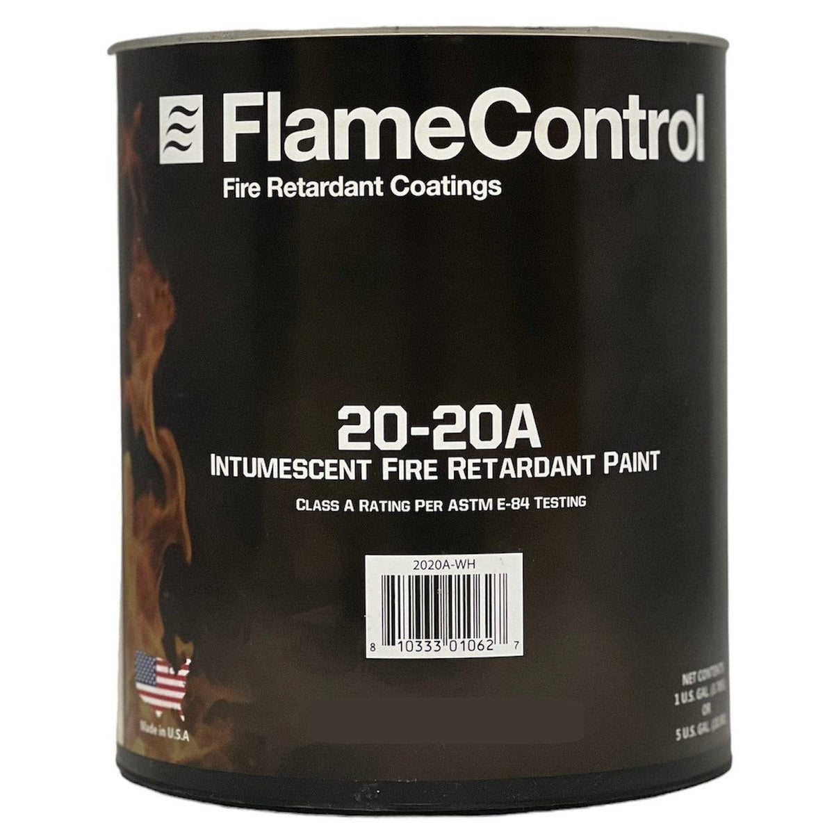 Flame Control 20-20A, Water-Based Intumescent Fire Retardant Paint, Flat, Class A Rating, For Exterior
