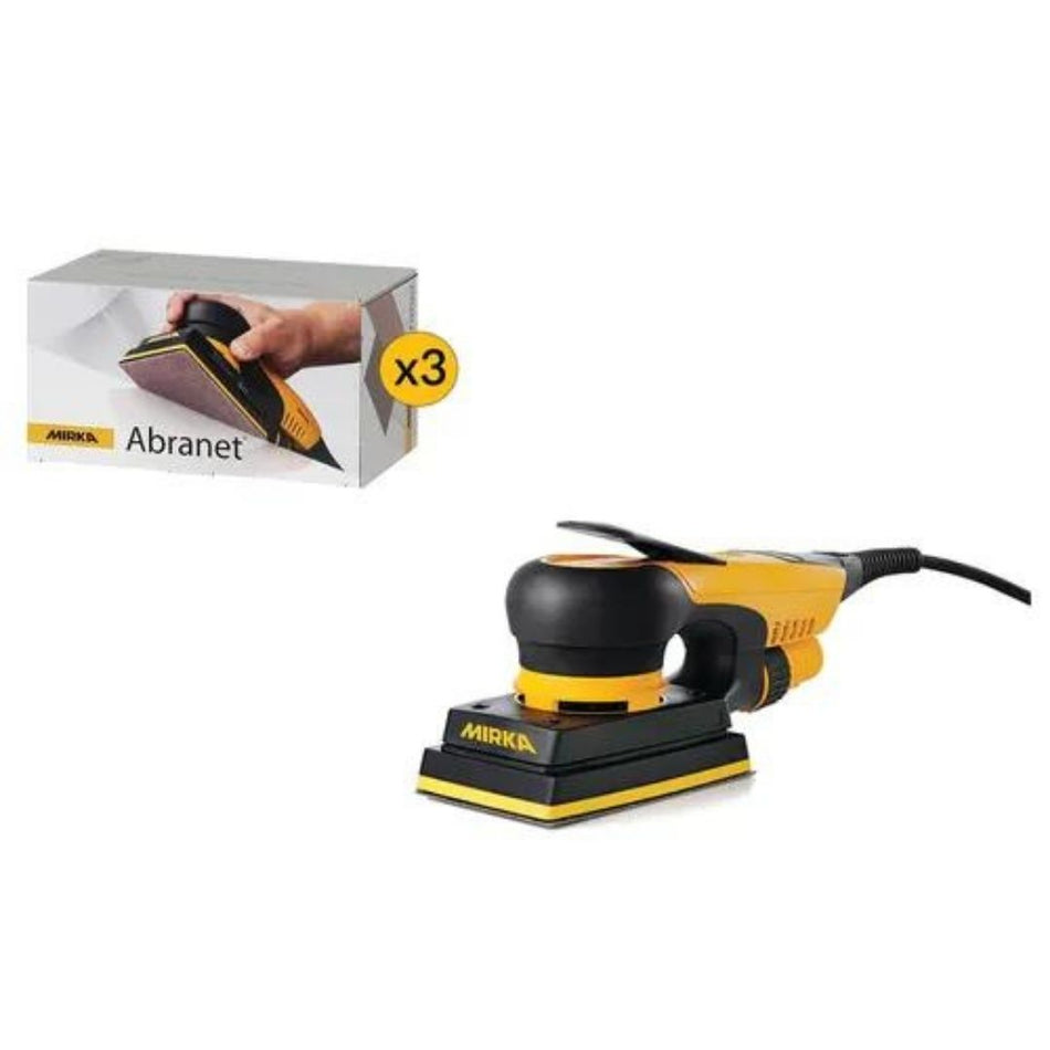 MIRKA® DEOS 3 in x 5 in, Electric Sander, w. Abranet Sheets, Kit