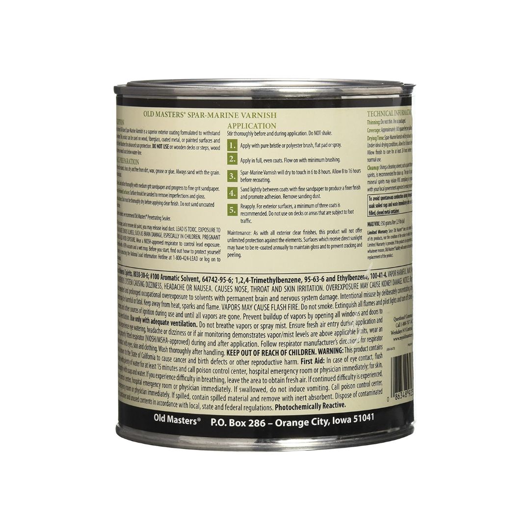 Old Masters 92304 Spar Marine Varnish Back 946ml, Satin - The Paint People