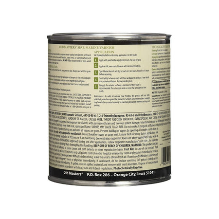 Old Masters 92304 Spar Marine Varnish Back 946ml, Satin - The Paint People