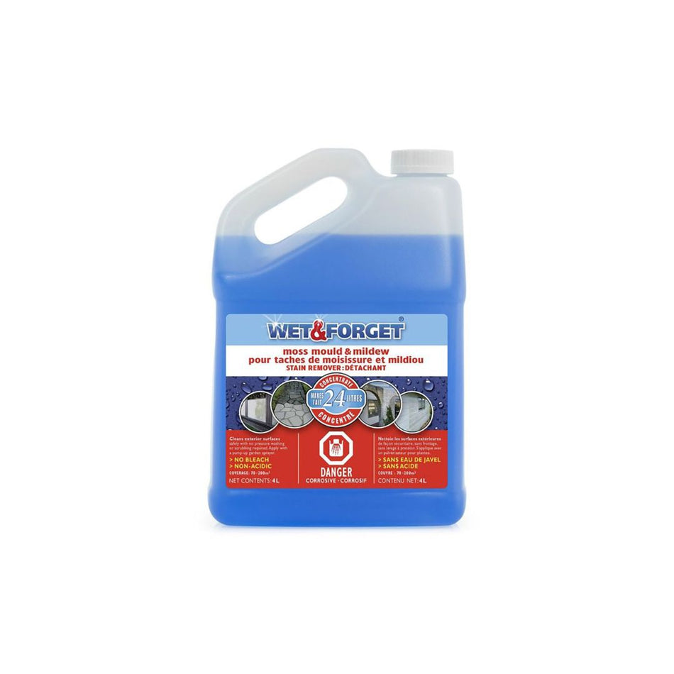 Wet & Forget Moss, Mould & Mildew Stain Remover, 4L Concentrate