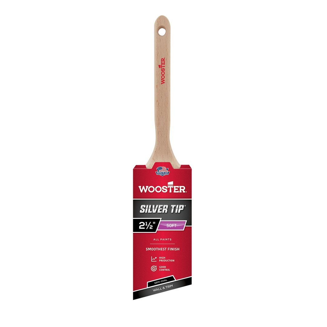 Wooster 5228 1-2" Silver Tip Soft Semi-Oval Angle Sash Paint Brush