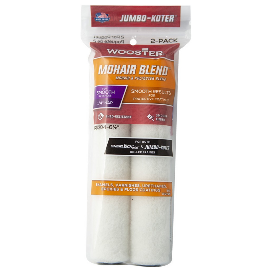 Wooster RR304 Mohair Jumbo-Koter Mini Roller Cover (2-Pack)