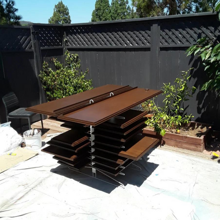 black doors drying on 20-Shelf Paint Drying Rack (PDRTT )on 
