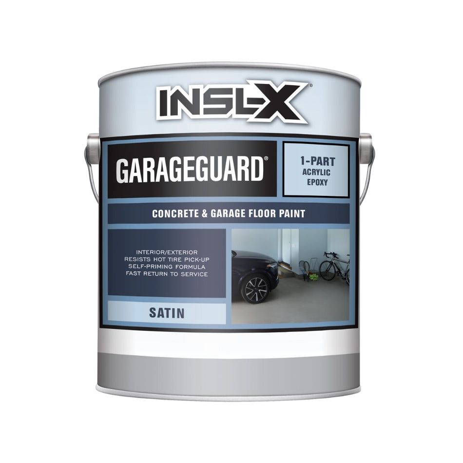 Insl-X GarageGuard 1-Part Concrete & Garage Floor Paint Satin Finish – durable acrylic epoxy coating for garage, basement, and concrete floors
