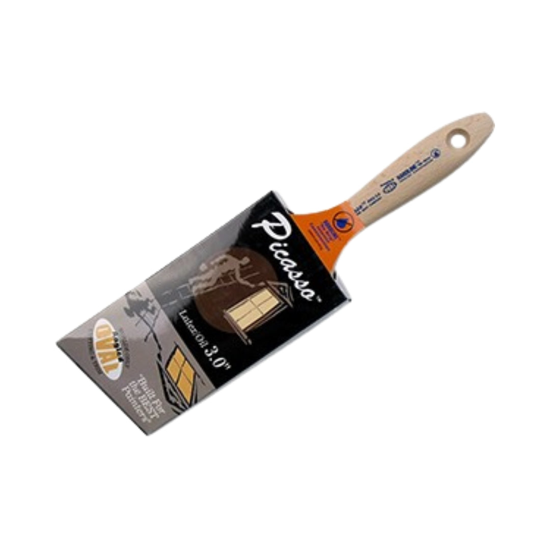 Picasso 3 inch flat paint brush for latex paints with beavertail handle professional quality