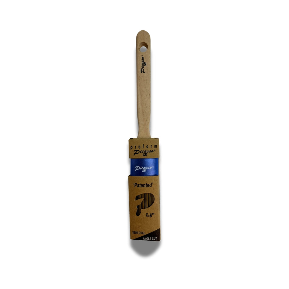 Picasso Generation 2 paint brush 1.5 inch semi oval angle cut with beechwood handle