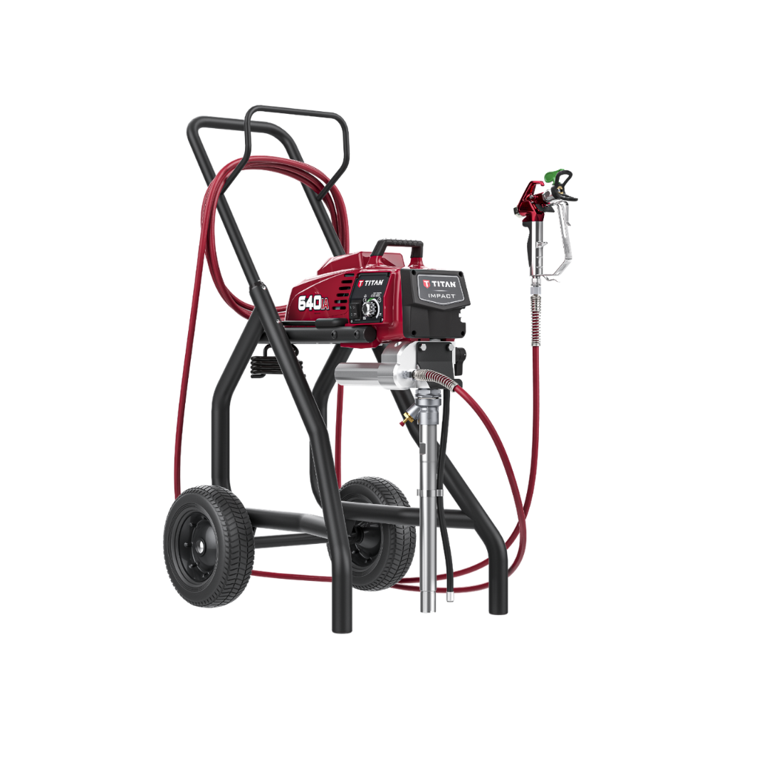 Titan Impact 640IA IntelliSync airless paint sprayer High Rider cart with ActivGuard GPS