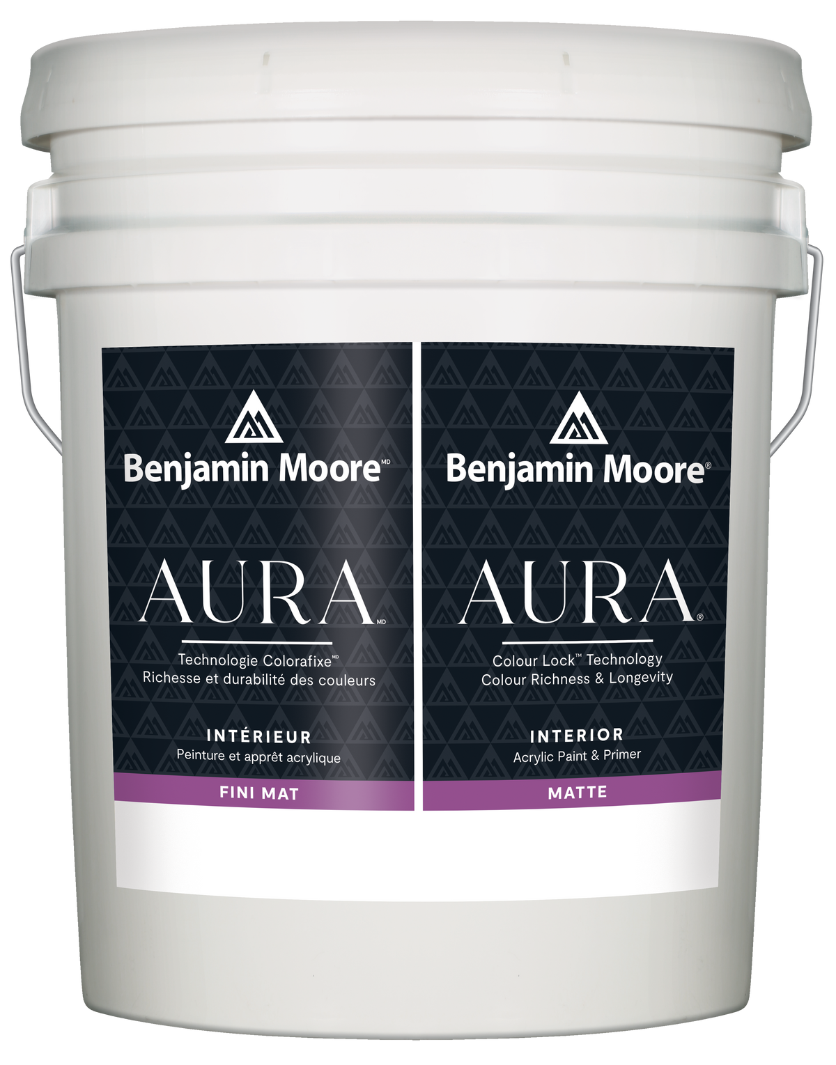 AURA® Matte finish paint bucket with color swatch