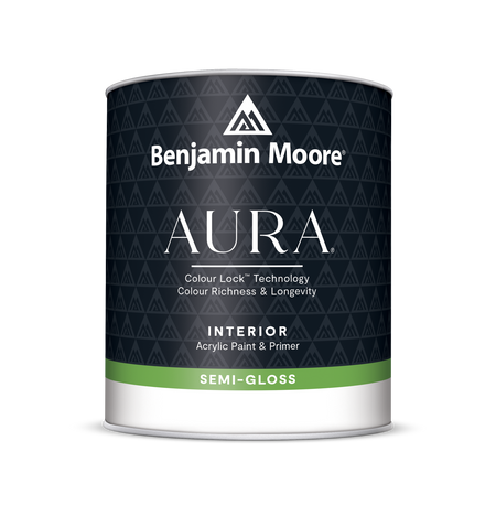 Benjamin Moore AURA® Waterborne Interior Paint bucket in Semi-Gloss finish