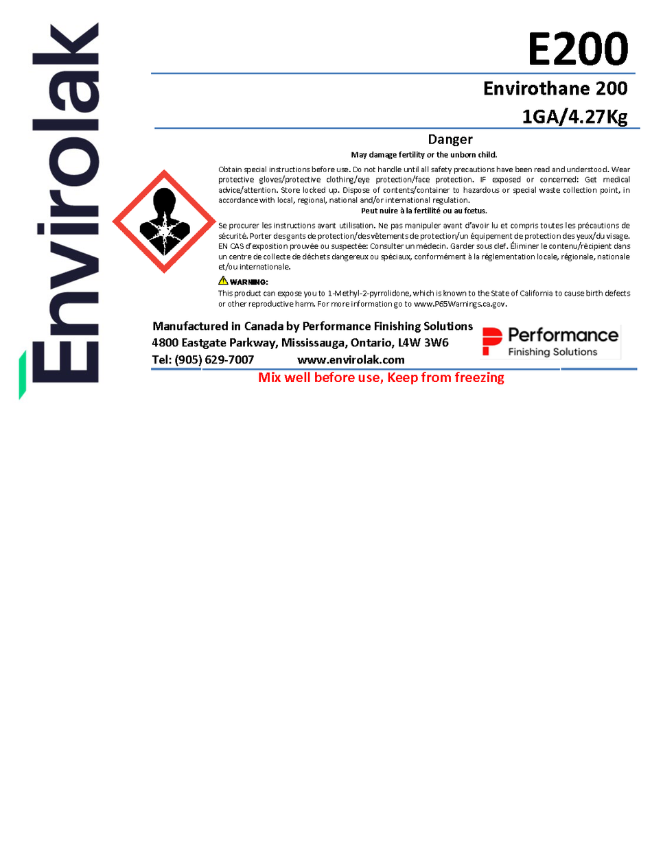 Envirothane 200 Warm White Topcoat, ELNYW200-XX, 1 Gal, 3.79L - The Paint People