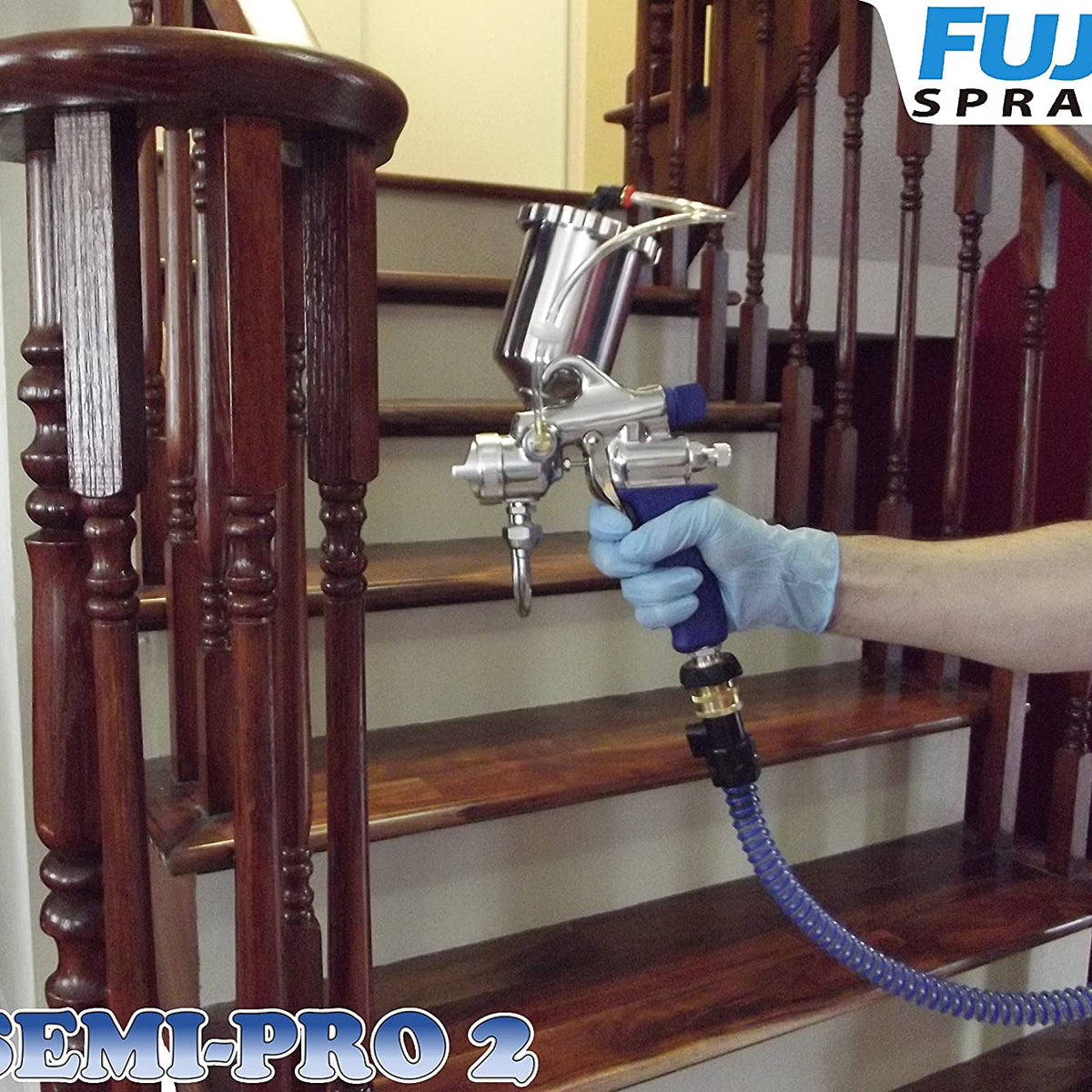 Fuji 2203G Semi-PRO 2 - Gravity HVLP Spray System, Blue - The Paint People