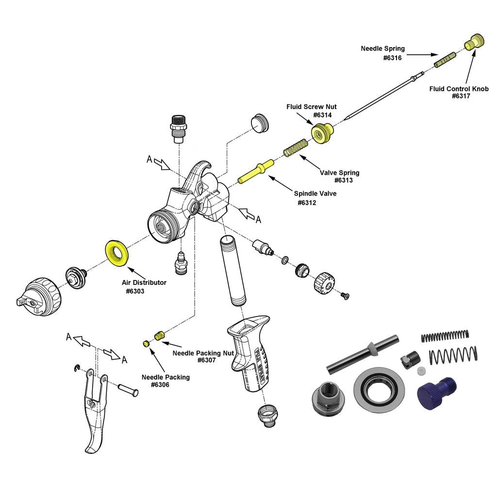 Fuji Spray 6382 Rebuild Kit for MPX-30™ Compressor Spray Gun - The Paint People